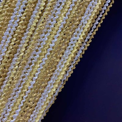 Спіральна ниткова штора Кісея з люрексом Золотий з Бежевим і Білим 11-1000 фото