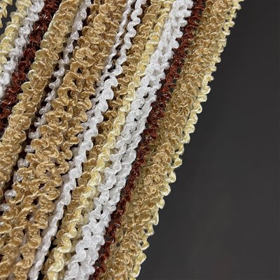 Спіральна ниткова штора Кісея з люрексом Коричневий з Бежевим і Золотим 11-1000 фото