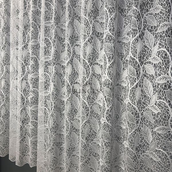 Діна біла з сірим 220см, тюль для кухні жаккард туреччина 11fin16718s фото