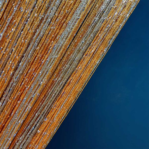 Ниткова штора Кісея з люрексом Помаранчевий з Золотим 10-1000 фото