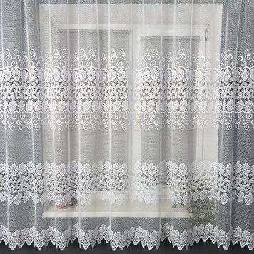 Ліна біла 160см, тюль для кухні жаккард туреччина kel4475 фото