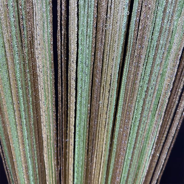 Ниткова штора Кісея з люрексом Салатовий з Золотим 10-1000 фото