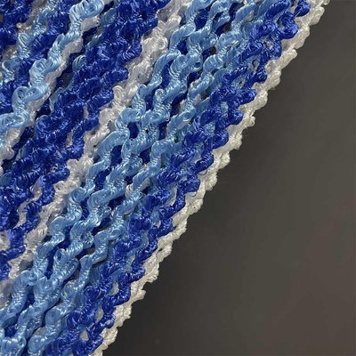 Спіральна ниткова штора Кісея з люрексом Синій з Білим 11-1000 фото