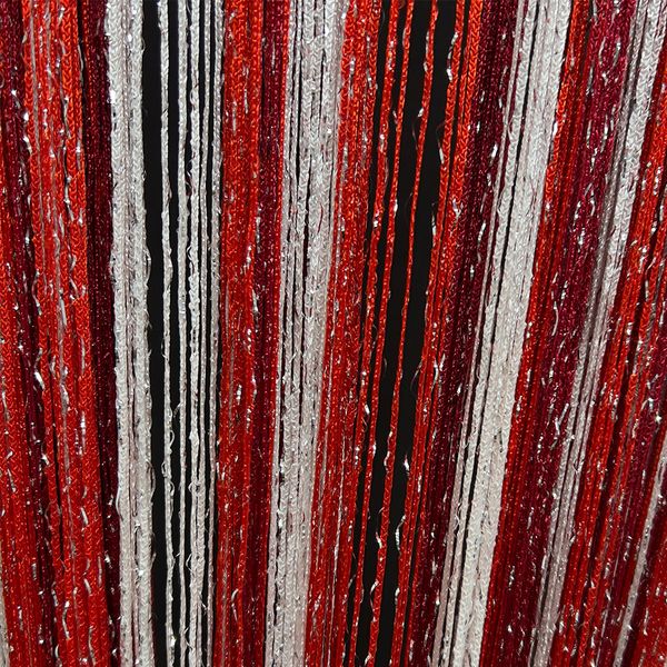 Ниткова штора Кісея з люрексом Червоний з Білим 10-1000 фото