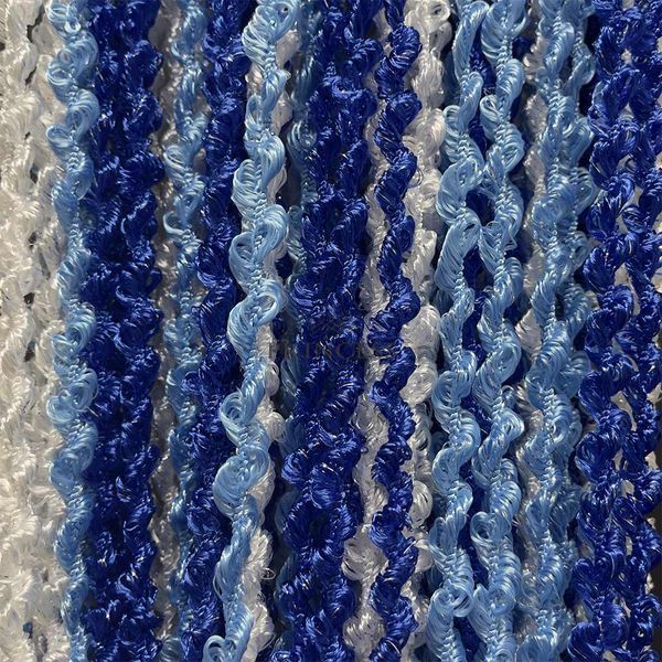 Спіральна ниткова штора Кісея з люрексом Синій з Білим 11-1000 фото