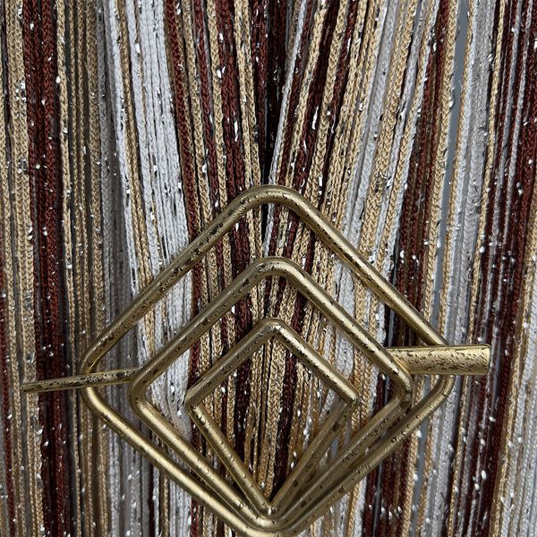 Ниткова штора Кісея з люрексом Золотий з Коричневим 10-1000 фото