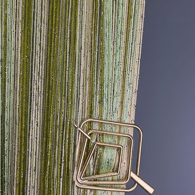 Ниткова штора Кісея з люрексом Оливковий з Кремовим 10-1000 фото