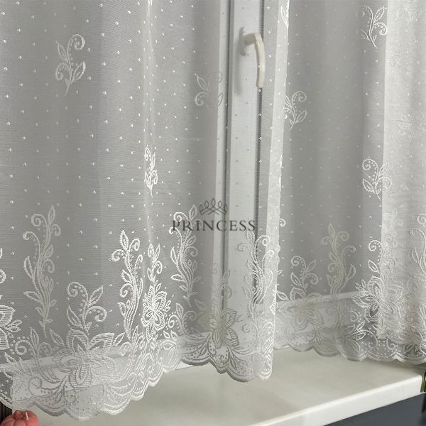 Ольвія 140см, тюль для кухні жаккард туреччина 37 фото